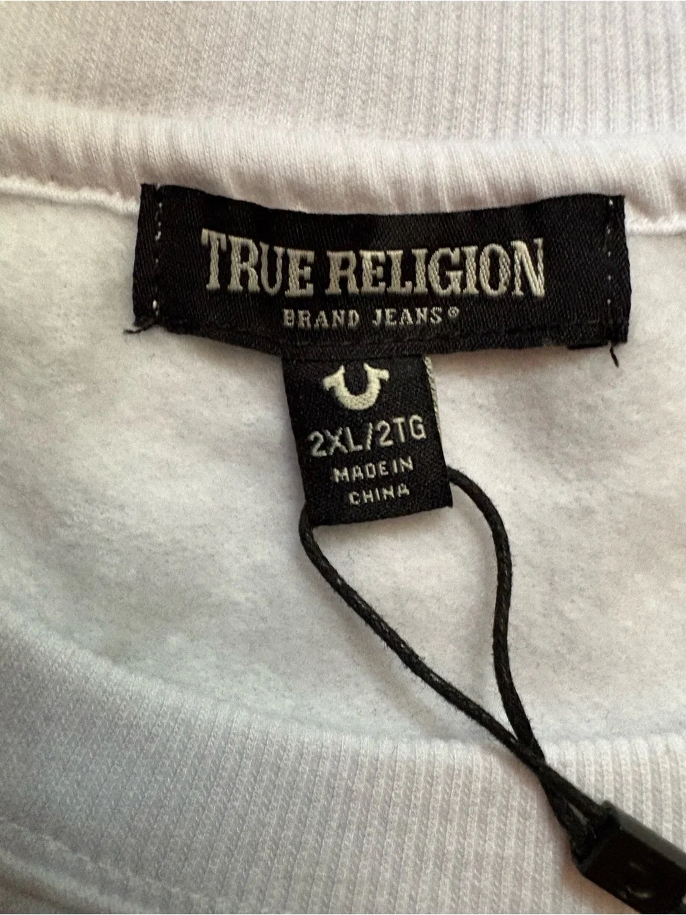 True Religion Men’s HS Foil Crewneck Y2K Sweatshirt Horseshoe Logo